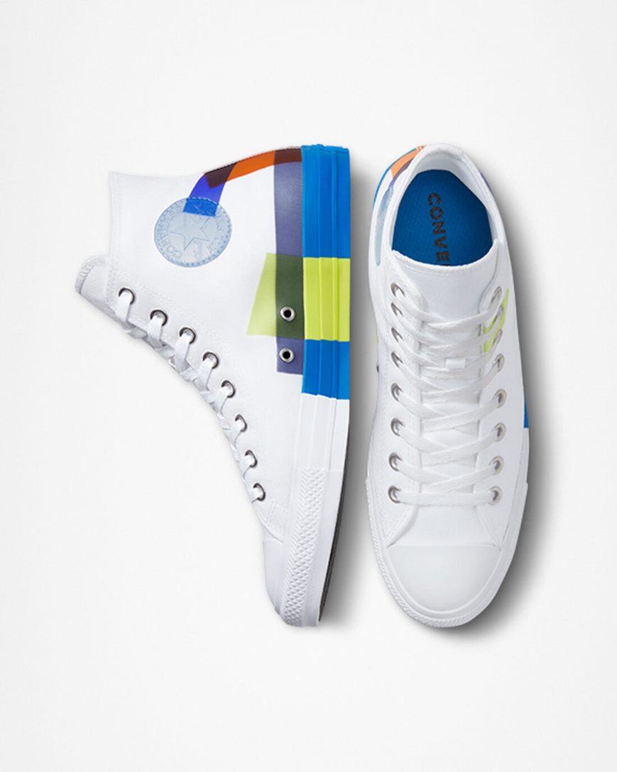 Zapatillas Altas Converse Chuck Taylor All Star Space Racer Hombre Blancas Azules Blancas | PE 07E28L